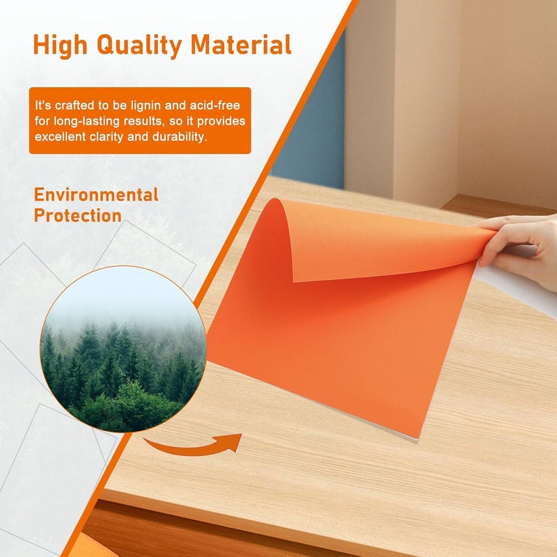 Guakicae 32 Sheets Orange Cardstock 8.5 x 11 for Halloween, 80lb Premium Pumpkin Color Card Stock for DIY Card Making, Halloween Decorations, School Scrapbooking, Memos - Image 5
